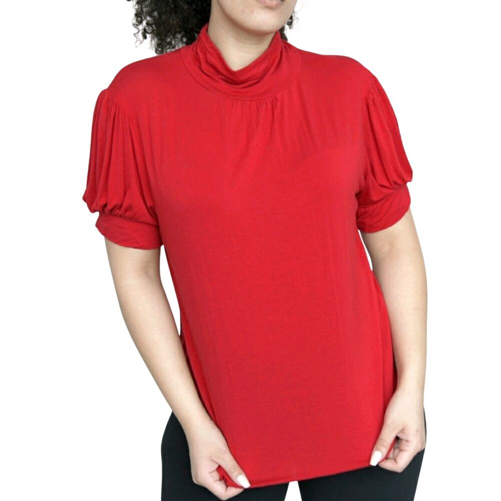 Women's Red Shirt High Neck XL